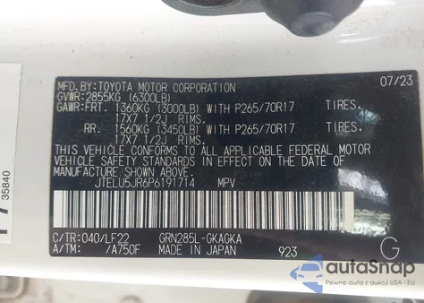 2023 Toyota 4Runner Trd Pro z USA, uszkodzony, nr VIN JTELU5JR6P6191714